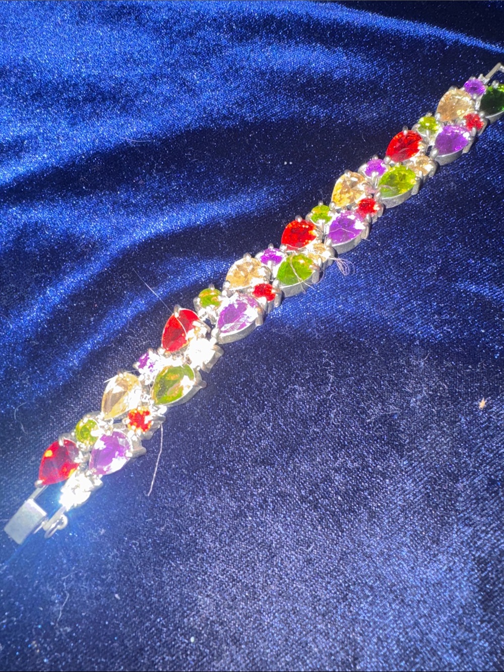Multicolor Crystal Teardrop Bracelet - Women Jewelry